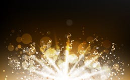 Confetti взрыва разбрасывает со световым лучем, частицами золота, лентами, пылью, накаляя запачканной пылью, моргать яркого блеск иллюстрация вектора Confetti взрыва разбрасывает со световым лучем, частицами золота, лентами, пылью, накаляя запачканной пылью, моргать яркого блеск иллюстрация вектора