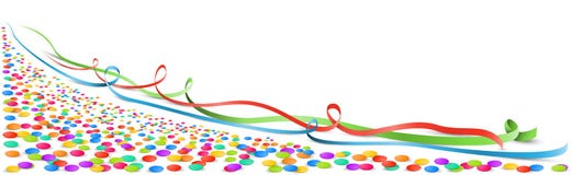 Confetti и изолированное лентами знамя вектора иллюстрация штока Confetti и изолированное лентами знамя вектора иллюстрация штока