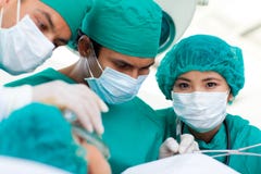 Confident surgeons during a surgery