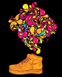 Configuration multicolore lumineuse avec une plaque illustration stock Configuration multicolore lumineuse avec une plaque illustration stock