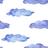 Configuration sans joint Nuages bleus d'aquarelle sur le fond blanc illustration de vecteur Configuration sans joint Nuages bleus d'aquarelle sur le fond blanc illustration de vecteur