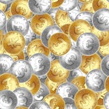 Configuration sans joint Pièce d'or et en argent, argent, s'étendant dans l'ordre aléatoire illustration stock Configuration sans joint Pièce d'or et en argent, argent, s'étendant dans l'ordre aléatoire illustration stock