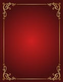 Confine dell'invito di nozze in rosso ed oro royalty illustrazione gratis Confine dell'invito di nozze in rosso ed oro royalty illustrazione gratis