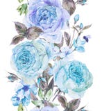 Confine senza cuciture della molla dell'acquerello con le rose inglesi illustrazione vettoriale Confine senza cuciture della molla dell'acquerello con le rose inglesi illustrazione vettoriale