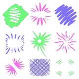 Confini e strutture Esplosioni solari Elementi disegnati a mano di progettazione da inchiostro, penna Indicatore luminoso di vett illustrazione di stock Confini e strutture Esplosioni solari Elementi disegnati a mano di progettazione da inchiostro, penna Indicatore luminoso di vett illustrazione di stock