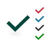 Confirm icons set in different colors. Vector illustration isolated on white background. vector illustration Confirm icons set in different colors. Vector illustration isolated on white background. vector illustration
