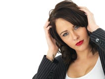 Confused Serious Young Business Woman stock image Confused Serious Young Business Woman stock image