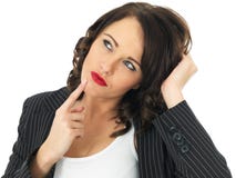 Confused Young Business Woman Thinking stock photo Confused Young Business Woman Thinking stock photo