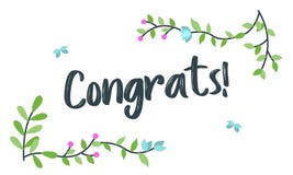 Congrats, Gl?ckwunsch-Typografie mit Blumenrahmen, Vektor f?r den Gru? vektor abbildung Congrats, Gl?ckwunsch-Typografie mit Blumenrahmen, Vektor f?r den Gru? vektor abbildung