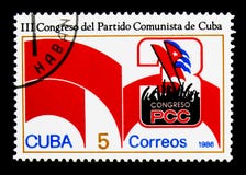 Congress emblem, 3rd Communist Party Congress serie, circa 1986 Royalty Free Stock Image Congress emblem, 3rd Communist Party Congress serie, circa 1986 Royalty Free Stock Image