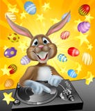 Coniglietto di pasqua DJ con le uova e le stelle Fotografie Stock Coniglietto di pasqua DJ con le uova e le stelle Fotografie Stock
