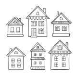 Conjunto de casas de la historieta Colección de los iconos stock de ilustración Conjunto de casas de la historieta Colección de los iconos stock de ilustración