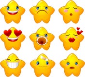 Conjunto de estrellas de los smiley ilustración del vector Conjunto de estrellas de los smiley ilustración del vector
