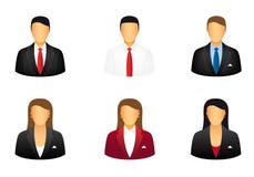 Conjunto de hombres de negocios de los iconos stock de ilustración Conjunto de hombres de negocios de los iconos stock de ilustración