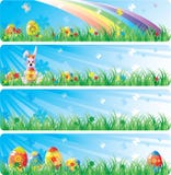 Conjunto de la bandera de Colorfol Pascua ilustración del vector Conjunto de la bandera de Colorfol Pascua ilustración del vector