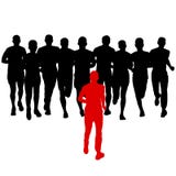 Conjunto de siluetas Corredores en sprint, hombres ilustración del vector Conjunto de siluetas Corredores en sprint, hombres ilustración del vector