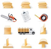 Conjunto del icono de la madera de construcción del vector ilustración del vector Conjunto del icono de la madera de construcción del vector ilustración del vector