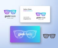 Connaisseur Maze Abstract Vector Sign ou calibre de carte de visite professionnelle de logo et de visite Moquerie réaliste statio illustration libre de droits Connaisseur Maze Abstract Vector Sign ou calibre de carte de visite professionnelle de logo et de visite Moquerie réaliste statio illustration libre de droits