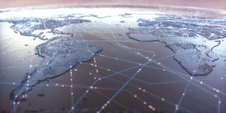 Connettività della mappa di mondo immagini stock libere da diritti Connettività della mappa di mondo immagini stock libere da diritti
