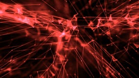 Connexions abstraites d'atome de plexus par le fil avec le rouge de particules illustration stock Connexions abstraites d'atome de plexus par le fil avec le rouge de particules illustration stock