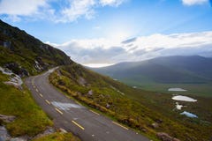 Conor Pass è il più alto passo di montagna in Irlanda Immagini Stock Libere da Diritti Conor Pass è il più alto passo di montagna in Irlanda Immagini Stock Libere da Diritti