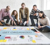 Consiga el concepto organizado del planeamiento de la gestión fotografía de archivo Consiga el concepto organizado del planeamiento de la gestión fotografía de archivo