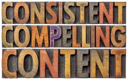 Consistent, compelling content word abstract stock image Consistent, compelling content word abstract stock image