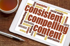 Consistent, compelling content word cloud royalty free stock photography Consistent, compelling content word cloud royalty free stock photography