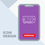 Console, device, game, gaming, psp Line Icon in Mobile for Download Page stock illustration Console, device, game, gaming, psp Line Icon in Mobile for Download Page stock illustration