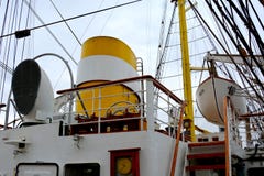 Constanta harbor at Black Sea. Mast. Marine Ship-School `Mircea` Royalty Free Stock Image Constanta harbor at Black Sea. Mast. Marine Ship-School `Mircea` Royalty Free Stock Image