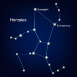 Constellatie Hercules tegen de hemel Vector illustratie royalty-vrije illustratie Constellatie Hercules tegen de hemel Vector illustratie royalty-vrije illustratie