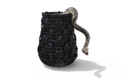 Constrictor de boa a serpente peçonhento a mais longa do ` s do mundo no fundo branco na cubeta com trajeto de grampeamento ilustração stock Constrictor de boa a serpente peçonhento a mais longa do ` s do mundo no fundo branco na cubeta com trajeto de grampeamento ilustração stock