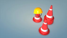 Construction cones and safety hat.