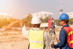 Construction engineer and foreman worker checking site stock images Construction engineer and foreman worker checking site stock images