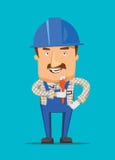 Construction engineer and human worker smiling on a job illustration Stock Photos Construction engineer and human worker smiling on a job illustration Stock Photos