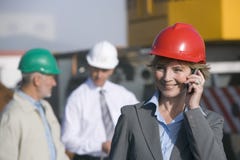 Construction Engineer On Her Cellphone Royalty Free Stock Photo Construction Engineer On Her Cellphone Royalty Free Stock Photo