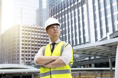 The construction manager of a large-scale project royalty free stock images The construction manager of a large-scale project royalty free stock images