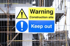 Construction site entrance keep out sign royalty free stock images Construction site entrance keep out sign royalty free stock images