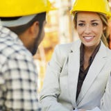 Construction worker and architect stock photo Construction worker and architect stock photo