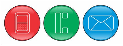 Contact buttons set vector illustration Contact buttons set vector illustration