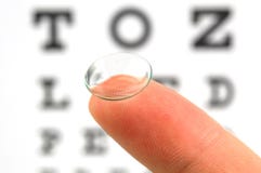 Contact lens and eye test chart