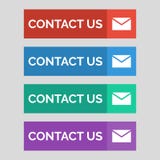 Contact us flat buttons on grey background. stock illustration Contact us flat buttons on grey background. stock illustration