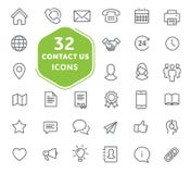 Contact us icons. Outline icons collection. royalty free illustration Contact us icons. Outline icons collection. royalty free illustration