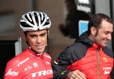 Contador and Ivan Basso at Trek team stock images Contador and Ivan Basso at Trek team stock images