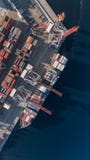 Container Cargo Ship In Import Export Business Logistic, Freight Transportation, Aerial View. Stock Photography