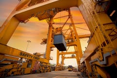 Container operation in port. Thailand Container operation in port. Thailand