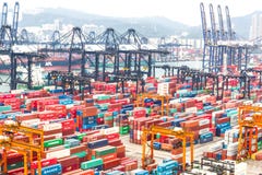 Containers At Hong Kong Commercial Port Royalty Free Stock Photography Containers At Hong Kong Commercial Port Royalty Free Stock Photography