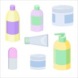 Conteneurs cosmétiques distincts illustration stock Conteneurs cosmétiques distincts illustration stock
