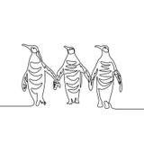 Continu pingouins du dessin au trait trois Groupe de pingouins illustration de vecteur Continu pingouins du dessin au trait trois Groupe de pingouins illustration de vecteur
