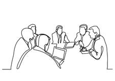 Continuous line drawing of business meeting vector illustration Continuous line drawing of business meeting vector illustration